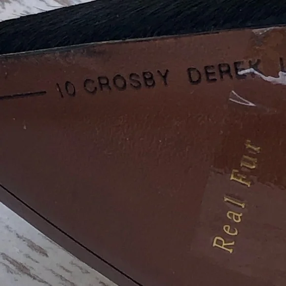 10 Crosby Dereck Lam Black Real Fur High Heels. d’Orsay Pumps, Size 7 1/2 NWOT - Picture 11 of 16